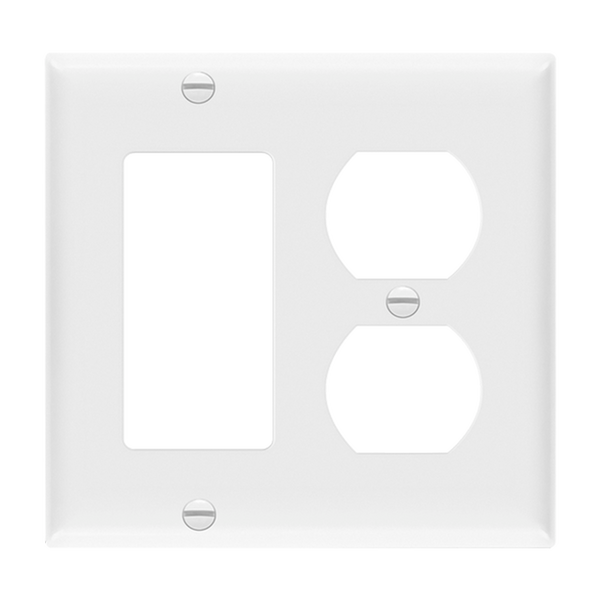 2-Gang Combo Wall Plate | Decorator/Duplex | Residential Grade