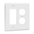 2-Gang Combo Wall Plate | Duplex/Decorator | Mid-Size | White | Residential Grade