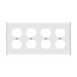 ENERLITES 8824M mid-size four-gang duplex receptacle wall plate - Available at Electrical Marketplace