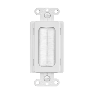 Multimedia Bristled Pass-Through Decorator Receptacle | Single-Gang