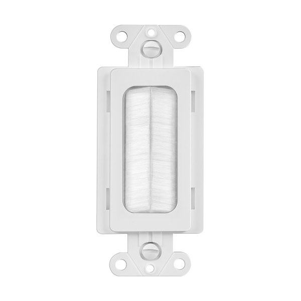 Multimedia Bristled Pass-Through Decorator Receptacle | Single-Gang
