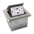 Brass Square Soft Pop-Up Floor Box Assembly with 20A Tamper-Resistant Duplex Receptacles and 4A USB Charging Ports