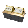 2-Gang Pop-up Rectangular Floor Box with 20A Tamper-Weather Resistant Decorator Receptacle & Triple RJ45 Jacks