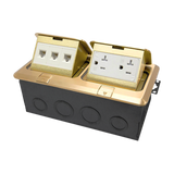 Two-Gang Pop-Up Floor Box Kit with 20A TR/WR Outlet & RJ45 | ENERLITES