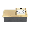 2-Gang Pop-up Rectangular Floor Box with Dual 20A Tamper/Weather Resistant Decorator Receptacles