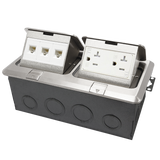 Two-Gang Pop-Up Floor Box Kit with 20A TR/WR Outlet & RJ45 | ENERLITES
