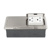 2-Gang Pop-up Rectangular Floor Box with Dual 20A Tamper/Weather Resistant Decorator Receptacles