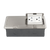 Pop-up Rectangular Floor Box Assembly with Dual 20A Tamper-Weather-Resistant Decorator Receptacles