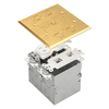 2-Gang Floor Box with Flip Lid and 20 Amp Tamper & Weather Resistant Receptacle | 2 port Datacom Module