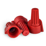 Bulk bag of 500 winged red wire connectors, UL listed twist-on caps for electrical wiring