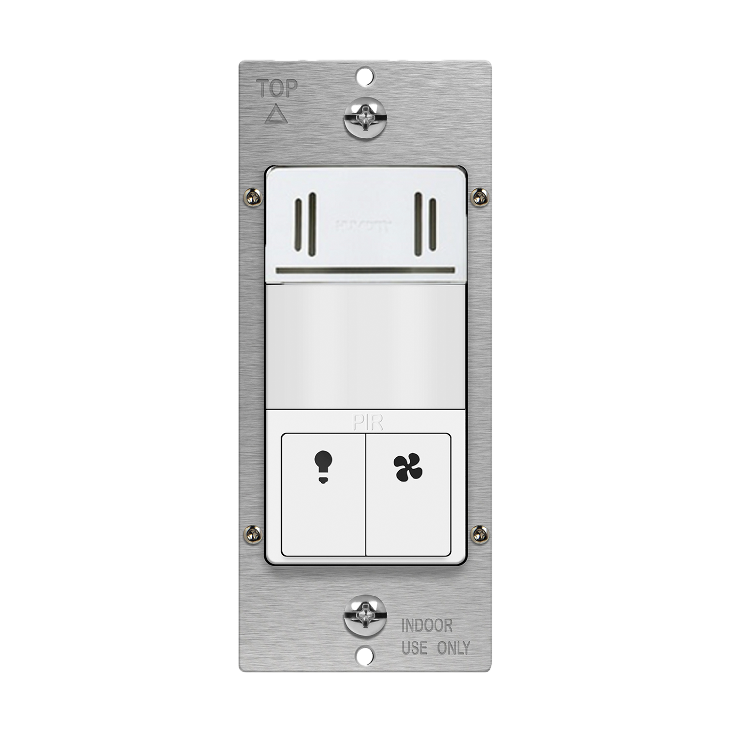 Dual-Load Humidity Sensor and 180° PIR Motion Sensor Wall Switch, Neutral Wire Required, Single Pole
