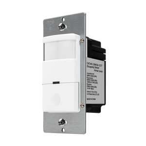 180° PIR Occupancy/Vacancy Motion Sensor Wall Switch, Neutral Wire Required, Single Pole