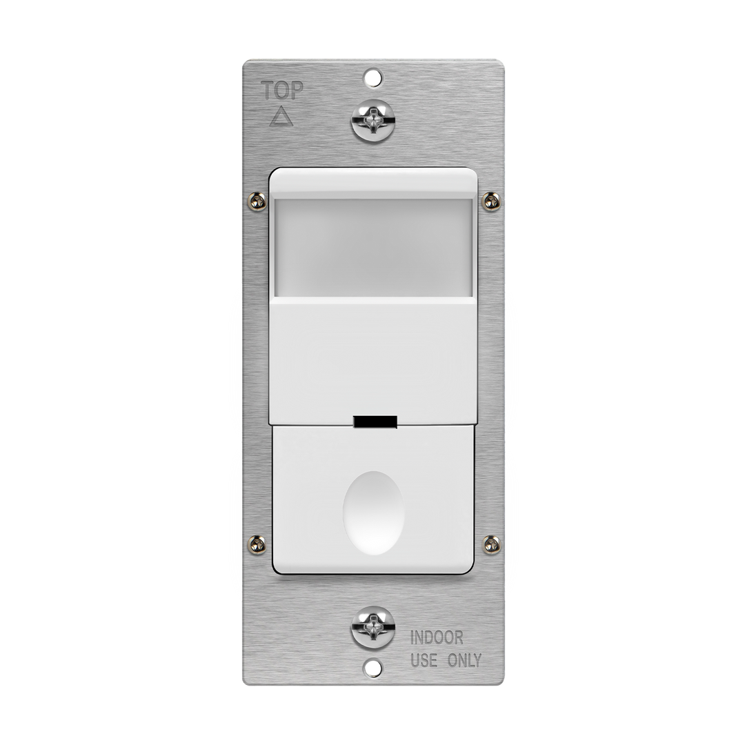 180° PIR Occupancy/Vacancy Motion Sensor Wall Switch, Neutral Wire Req