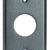 2-Gang Single Receptacle Metal Plate, 1.406" Dia. Hole, Stainless Steel | Commercial Grade