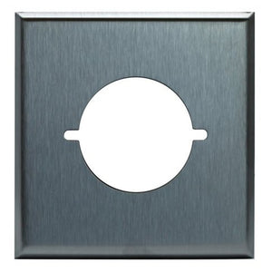 2-Gang Power Outlet Metal Plate, 2.125" Dia. Hole, Stainless Steel | Commercial Grade