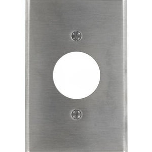 1-Gang Single Receptacle Plate, 1.620" Dia. Hole, Stainless Steel | Commercial Grade