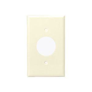 Residential Grade, Single Receptacle Plate, 1.406" Dia. Hole, 1-Gang, Light Almond