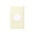 Residential Grade, Single Receptacle Plate, 1.406" Dia. Hole, 1-Gang, Light Almond