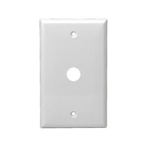 Residential Grade, Single Receptacle Plate, 0.625" Dia. Hole, 1-Gang