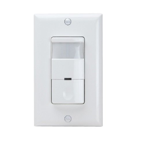 180° PIR Occupancy/Vacancy Motion Sensor Wall Switch with Built-In Night Light, Neutral Wire Required, Single Pole