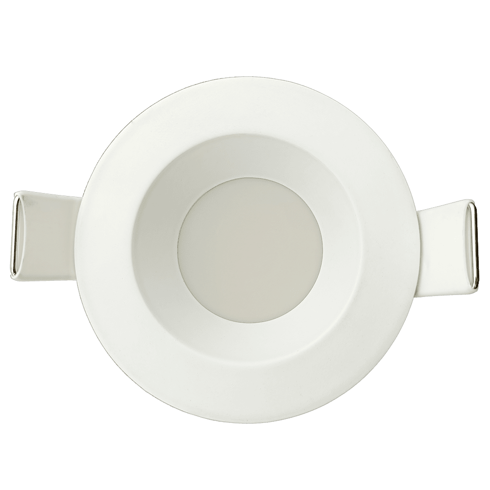 Regulus 2 inch round regressed slim LED downlight in white finish with frosted diffuser