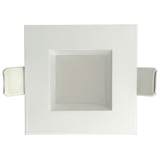 Regulus 2 inch square regressed slim LED downlight in white finish with frosted diffuser