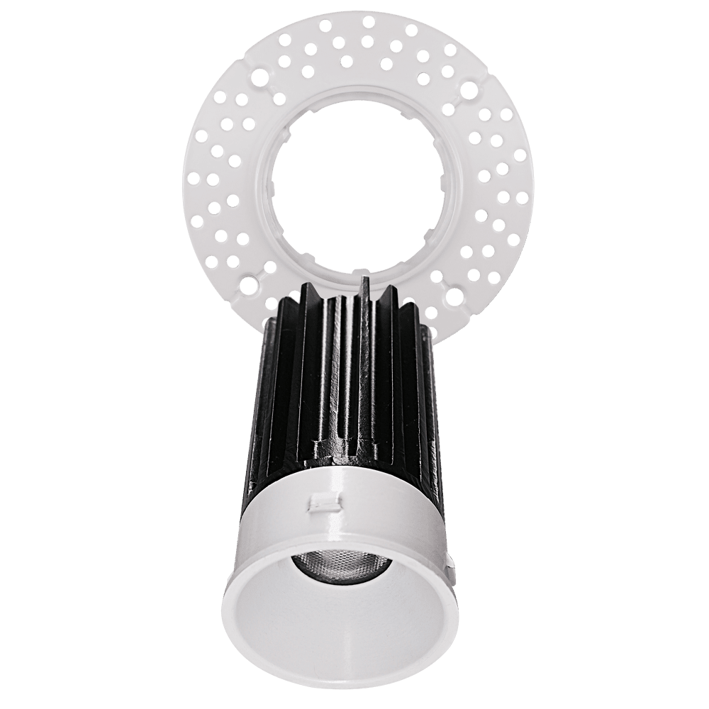 Mud-in mounted 1" trimless luminaire on ceiling