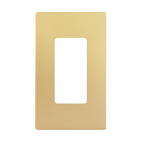 Elite Series 1-gang screwless decorator wall plate with snap-on design, modern white finish, fits standard Decora switches and outlets