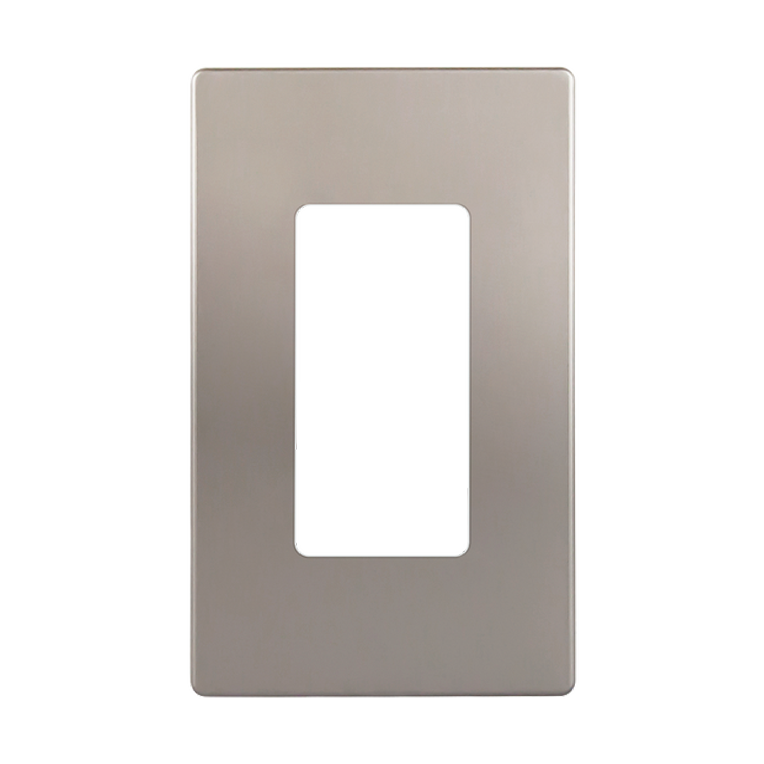 Elite Series 1-gang screwless decorator wall plate with snap-on design, modern white finish, fits standard Decora switches and outlets