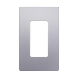 Elite Series 1-gang screwless decorator wall plate with snap-on design, modern white finish, fits standard Decora switches and outlets