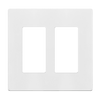 2-Gang Snap In Screwless Decorator Wall Plate | White