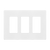 3-Gang Snap In Screwless Decorator Wall Plate | White