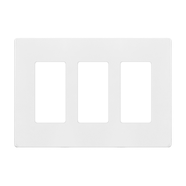 3-Gang Snap In Screwless Decorator Wall Plate | White