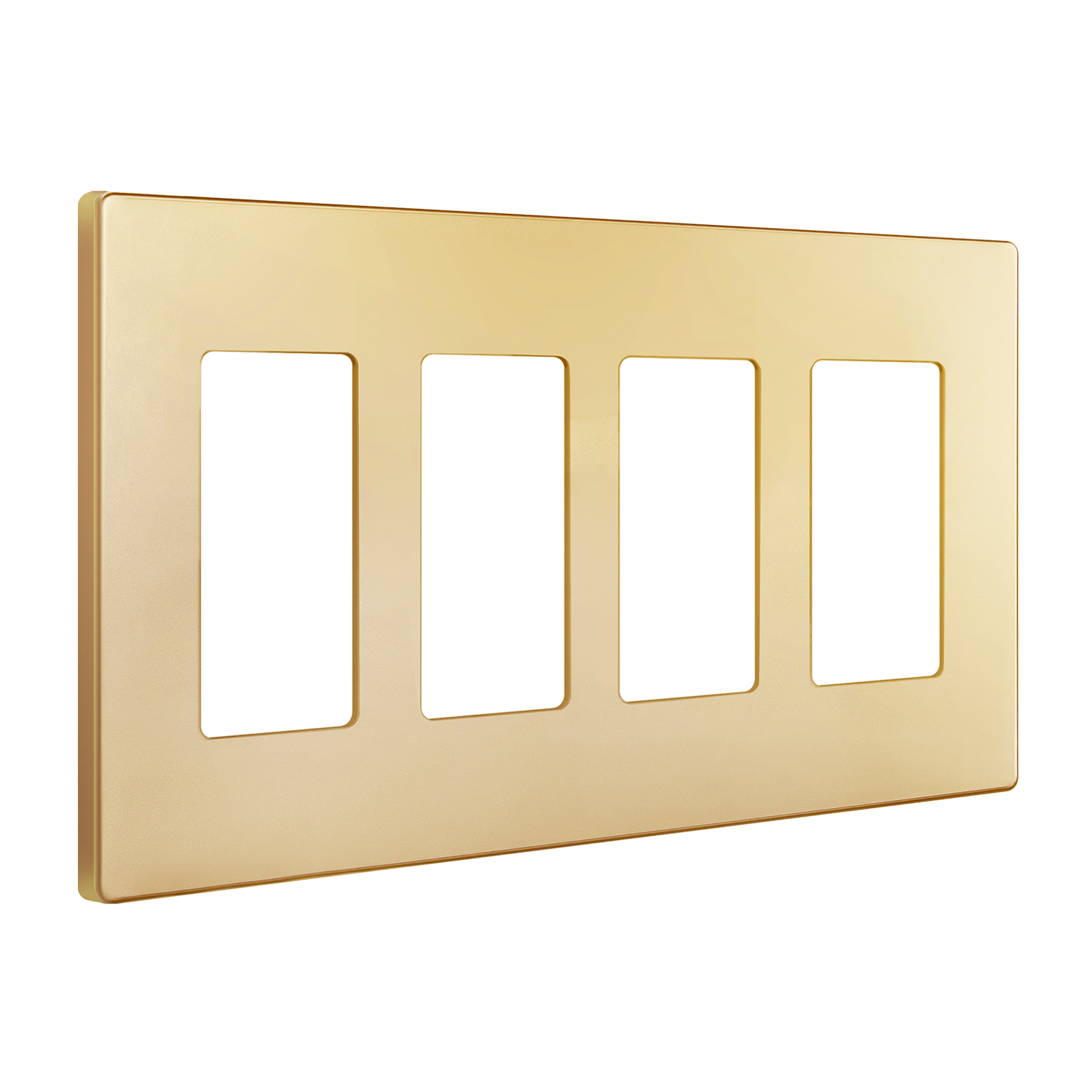 Enerlites SI8834 Screwless 4-Gang Wall Plate – Front View