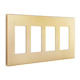 Enerlites SI8834 Screwless 4-Gang Wall Plate – Front View