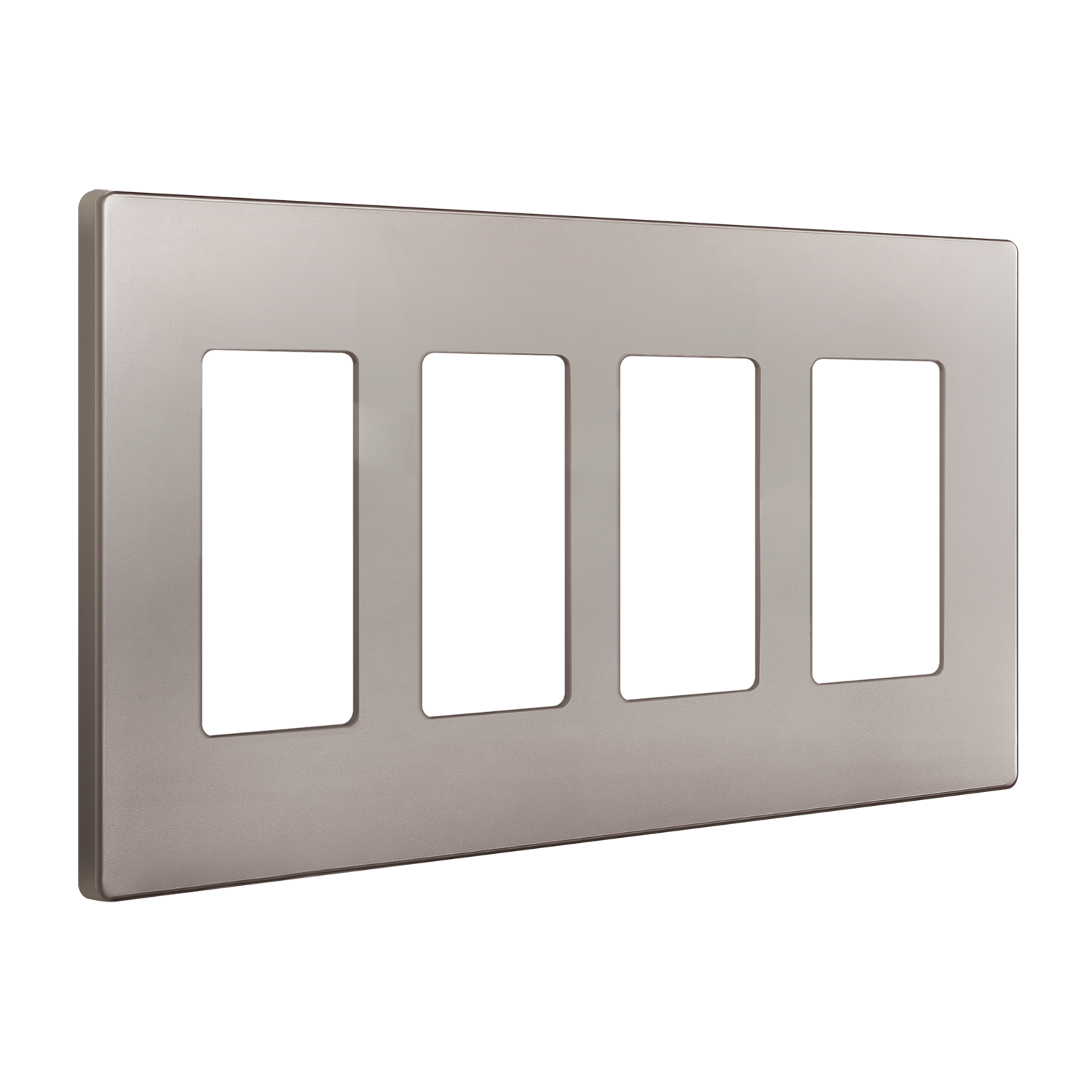 Enerlites SI8834 Screwless 4-Gang Wall Plate – Front View