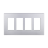Enerlites SI8834 Screwless 4-Gang Wall Plate – Front View
