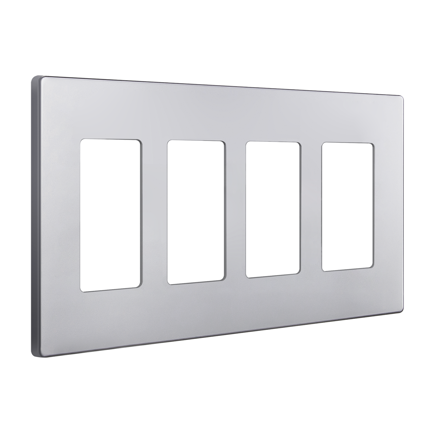 Enerlites SI8834 Screwless 4-Gang Wall Plate – Front View