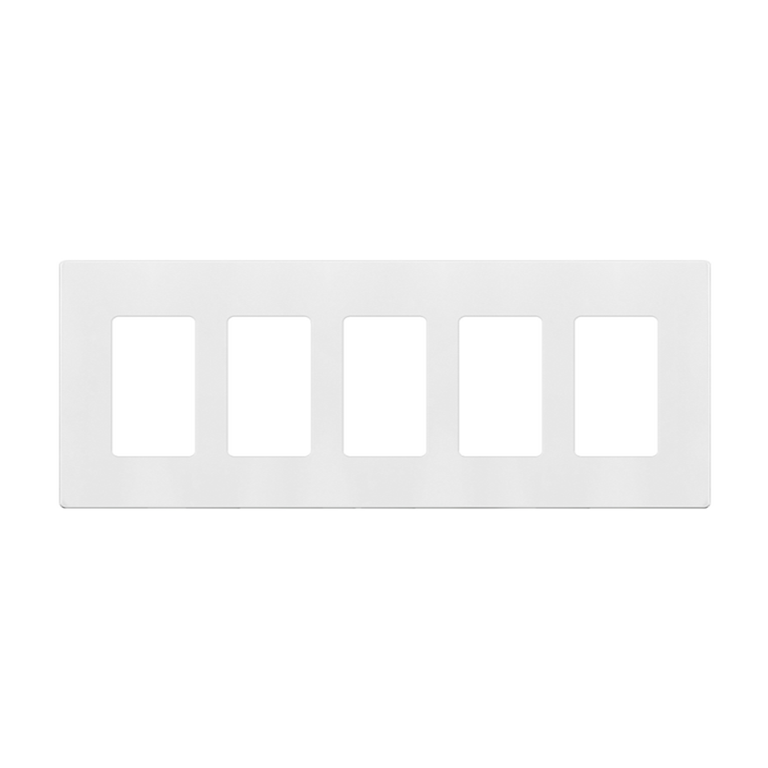 5-Gang Snap In Screwless Decorator Wall Plate | White