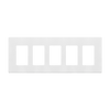 5-Gang Snap In Screwless Decorator Wall Plate | White
