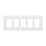 Enerlites SI8835 screwless five-gang decorator/GFCI wall plate in polycarbonate thermoplastic, child-safe, smooth finish, available in multiple colors