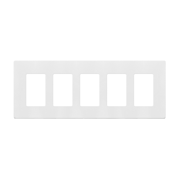 5-Gang Snap In Screwless Decorator Wall Plate | White