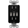 15 Amp Tamper-Resistant Decorator Receptacle with Triple USB Type-A Charger 5.8A | White