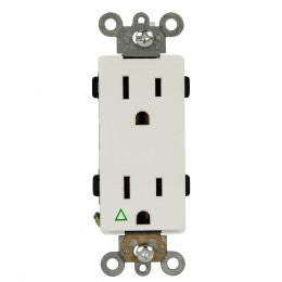 15 Amp Decorator Receptacle | Isolated | White | 125V