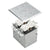 2-Gang Floor Box with Flip Lid Cover and Dual 20 Amp Duplex Tamper & Weather Resistant Receptacle
