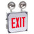 LED Exit Sign Emergency Combo Wet Location with Red Face