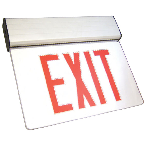 Aluminum Edge Lit LED Exit Sign w Battery Back-up