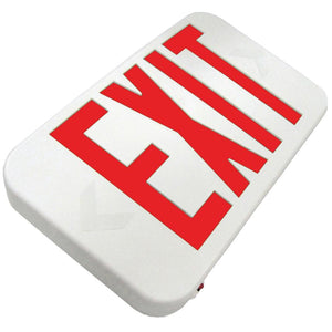Rounded EXIT Sign - Red Letters - Battery Backup - White Housing