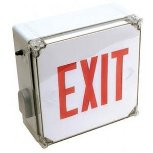 LED Exit Sign Wet location with Red letters