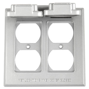 2 Gang Vertical Double Duplex Receptacle Metal Cover